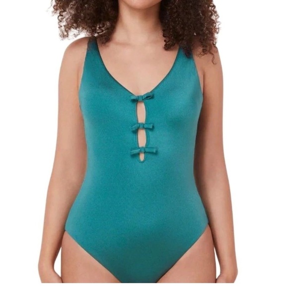 Andie Mana One piece Swimsuit Ceramic Teal size S NWT - Picture 1 of 7